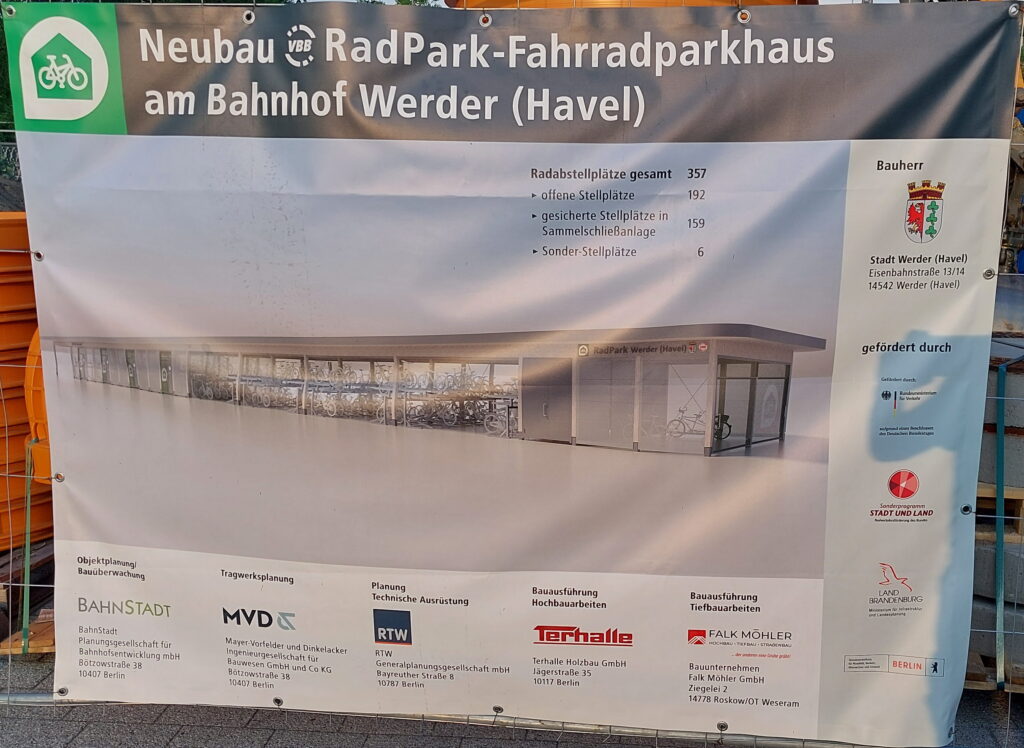 Neubau RadPark-Fahrradparkhaus in Werder/Havel